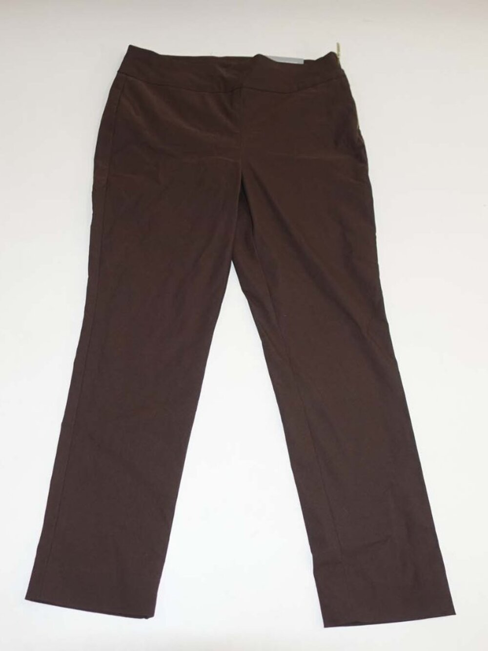 Chico's Womens So Slimming Ava Side Zip Ankle Pants NWT Size 1 / 8 Regular Brown